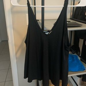 Free People flowy black top.